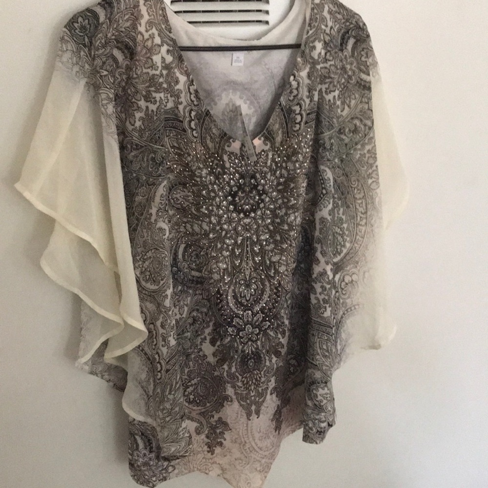 Westport cape sleeve blouse